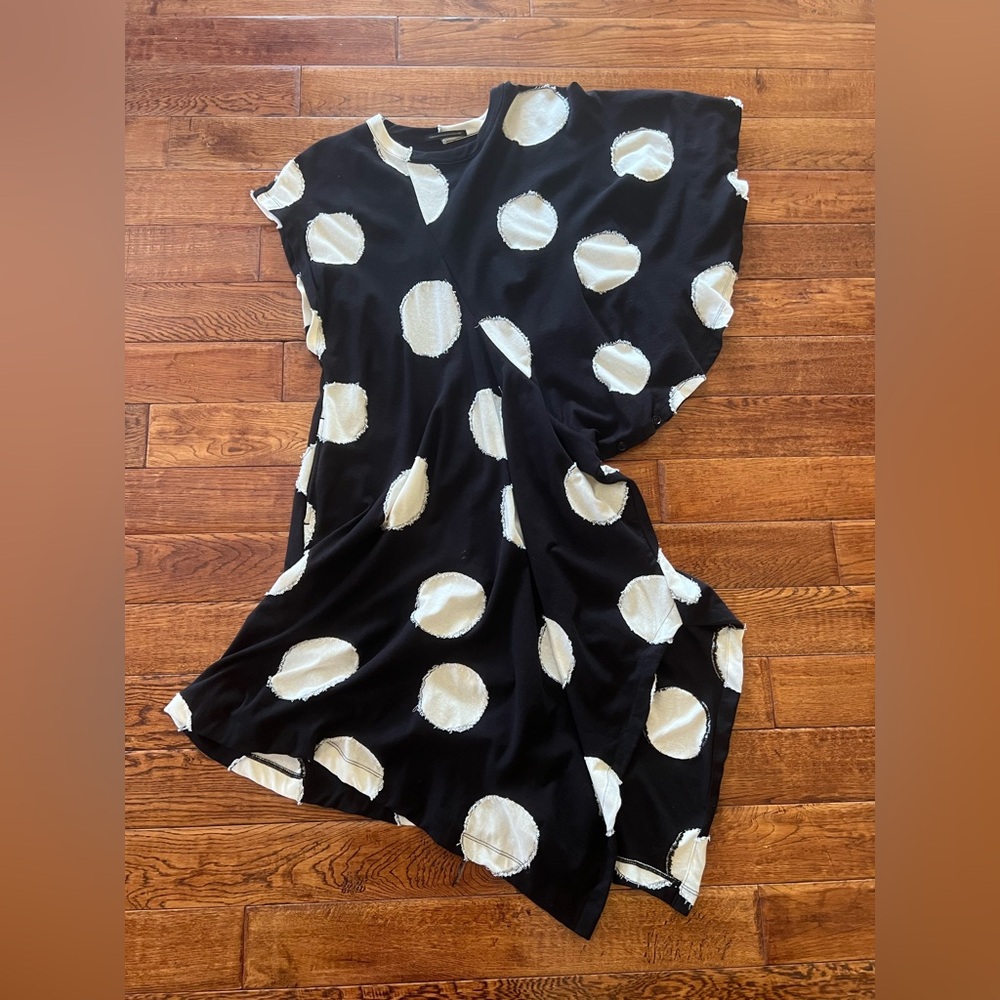 Yohji Yamamoto Tunic Dress Polka Dot Black and Cream White Size S - Picture 13 of 16
